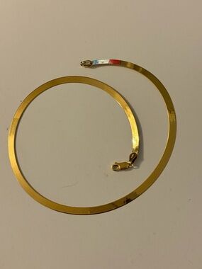 14K Gold 16”, 5mm Herringbone Chain Necklace